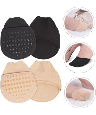 FOMIYES High Heel Pads - 4 Pairs Forefoot Cushion Socks for Comfort & Anti-Skid Grip | Breathable Sole Pads for High Heeled Shoes - Buy Online on GoSupps.com
