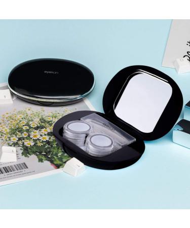 Healifty Contact Lens Case with Mirror - Portable & Stylish Black Contact Lens Travel Holder for Daily Use - Buy Online on GoSupps.com