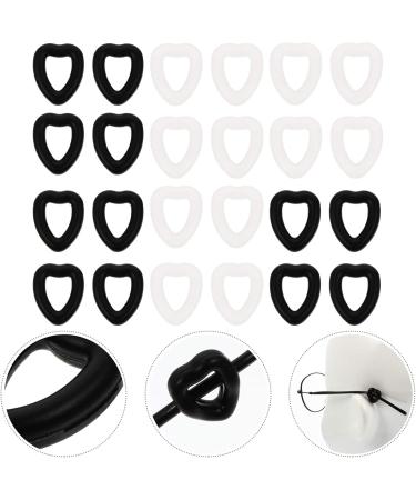 Faruta 12 Pairs Heart-Shaped Silicone Glasses Ear Hook Sleeves - Anti-Slip Comfort for Sunglasses & Reading Glasses (Black & White) - Buy Online on GoSupps.com