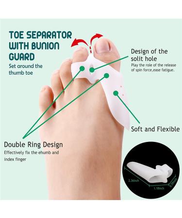 Vinmooog Hallux Valgus Correction Set | Toe Spreader Bandage & Silicone Gel Pad for Foot Pain Relief - Buy Online on GoSupps.com