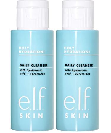 e.l.f. SKIN Holy Hydration! Daily Cleanser Mini Face Cleanser For Washing Away Excess Oil Impurities & Makeup Made With Hyaluronic Acid Vegan & Cruelty-Free (Pack of 2)