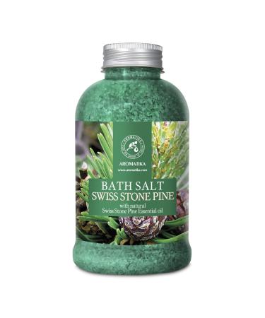 Pine Bath Salt w/Natural Swiss Stone Pine Essential Oil 21.16 Oz - Pinus Cembra - Natural Bath Sea Salts - Coniferous Salts - Best for Bath - Good Sleep - Relaxing - Body Care - Beauty - Aromatherapy