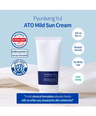 YUNAK YUL ATO Mild Sun Cream SPF 50 Hybrid Sunblock for Sensitive Skin - Broad Spectrum Protection, No White Cast, Fragrance Free, 2.53 Fl.Oz - Buy Online on GoSupps.com