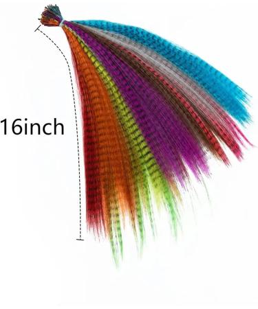 Feather Hair Extension Fake Hair Colored Strands of Hair Extension False Rainbow Overhead Fake Coloring feather for Hair crochet hair extension set (Color : 4) - Buy Online on GoSupps.com