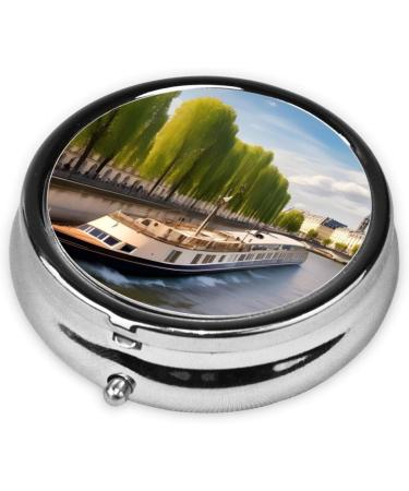 View of The Seineround Pill Box | 3 Compartment Travel Organizer - Portable & Convenient - Buy Online on GoSupps.com