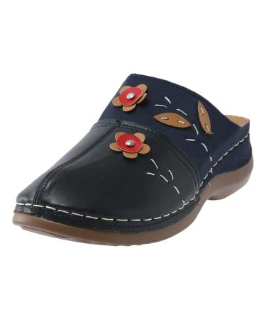 XTZYGLFD women's sandals summer fashion beach sandals women's travel plateau sandals comfortable shoes sandals vegan sandals for women dark blue 7 UK wide