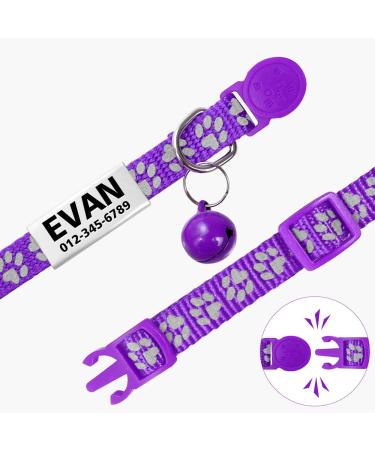 Tagme 2 Pack Purple Cat Collars for Kittens | Personalizable with Name & Phone Number | Safety Clasp & Bell | Adjustable 15-20 cm - Buy Online on GoSupps.com