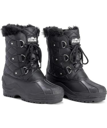 POLAR Women's Mid Calf Black Leather Waterproof Tactical Boots - Size 8 - Buy Online on GoSupps.com