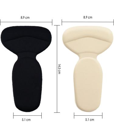Memory Foam Heel Protector Pads for High Heels - 2 Pairs (Black & Beige) | Comfortable Foot Care for Men & Women - Buy Online on GoSupps.com