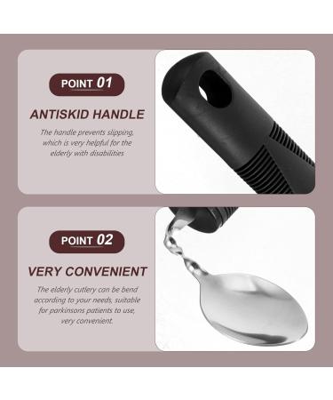 ULTECHNOVO 3pcs Bendable Cutlery Set for Adults Handicapped - Stainless Steel Adaptive Fork, Spoon & Handicap Flatware - Ideal for Parkinson's, Elderly & Disabled - Modular Rubber Grip - Buy Online on GoSupps.com