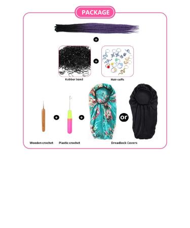 Shop Dsoar 24-Inch Thin 0.6cm Synthetic Dreadlock Extensions - Handmade Crochet Hair 20 Strands Soft Hip-Hop Style Available in Purple - Buy Online on GoSupps.com