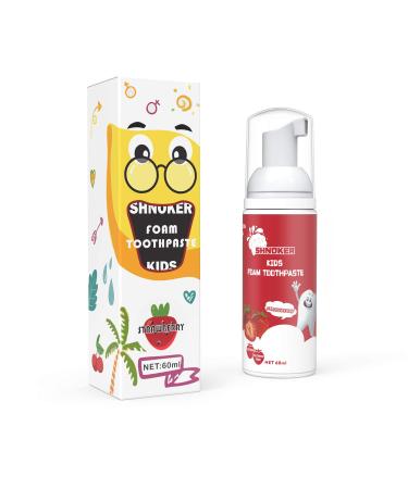 Kids Foam Toothpaste with Strawberry Flavor  Fluoride Free Natural Formula  Foam Toothpaste for Electric Toothbrush(60ml)(1 Pack) Strawberry 2.02 Fl Oz (Pack of 1)