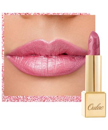 OULAC Metallic Shine Glitter Lipstick Pink High Impact Lipcolor Lightweight Soft and Ultra Hydrating Long Lasting Vegan & Cruelty-Free Full-Coverage Lip Color 4.3 g/0.15 HIP & HIPPIE(11) Hip&Hippie(11)