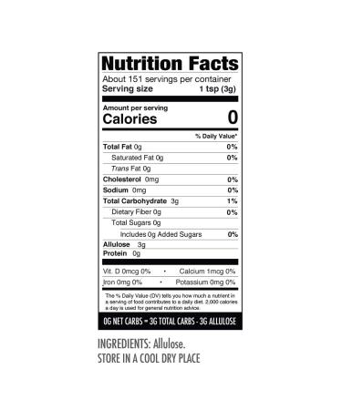 Wholesome Yum Besti Keto Powdered Allulose Sweetener - 16 oz - Non GMO Zero Carb Confectioner's Sugar Substitute - Buy Online on GoSupps.com