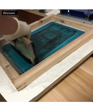 Worown 10x14 Inch Wooden Silk Screen Printing Frame with 110 White Mesh + 4x10 Inch Squeegee - Buy Online on GoSupps.com