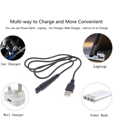 5V USB Power Cable & 7 Plugs USB Adapter Set - Compatible with Remington & Philips Razors Electrical Haircutors | International Shipping - Buy Online on GoSupps.com