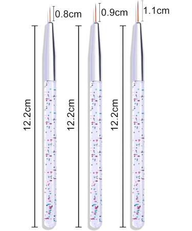 3Pcs/Set Colorful Nail Painting Pen Colorful Surface Ergonomics Handle Ultra Thin Flower Design Stripes Lines Liner DIY Drawing Pen for Manicure Glitters Diy Nail Art Decoration - Buy Online on GoSupps.com