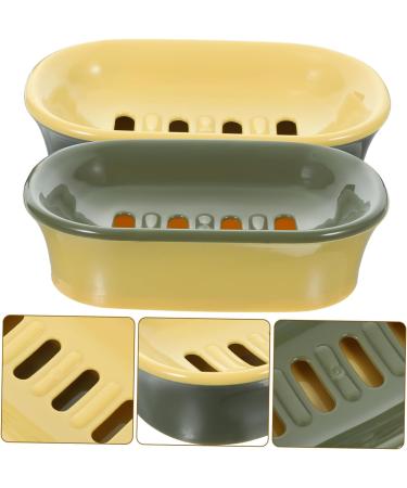 Ciieeo 2pcs Soap Box Sink Sponge Holder Self Draining Soap Holder Soap Plate Dish Sink Soap Rack Camping Soap Holder Plastic Soap Case Bar Soap Holder Soap Dish Double Layer Travel Pp - Buy Online on GoSupps.com