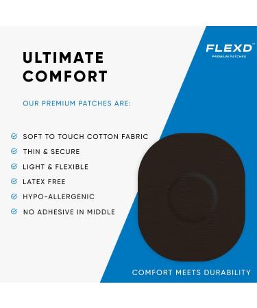 Flexd Freestyle Waterproof Sensor Covers for Libre 2 & 3 (30 Pcs) - Black Oval Design - CGM Adhesive Patches - Pack of 30 - Buy Online on GoSupps.com