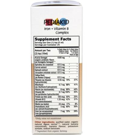 Pediakid Iron + Vitamin B Complex - Natural Supplement for Children's Fatigue & Tiredness - Buy Online on GoSupps.com