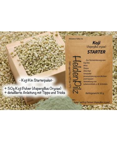 HeldenPilz Aspergillus Oryzae Koji Kin Koji Spores for Making Amasake Miso Sake Koji Spores 50g Koji Spores 50g - Buy Online on GoSupps.com