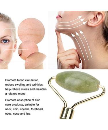 Jade Face Roller & Gua Sha Scraper Set - Skincare Massage Tool for Facial Slimming & Beauty | International Shipping - Buy Online on GoSupps.com