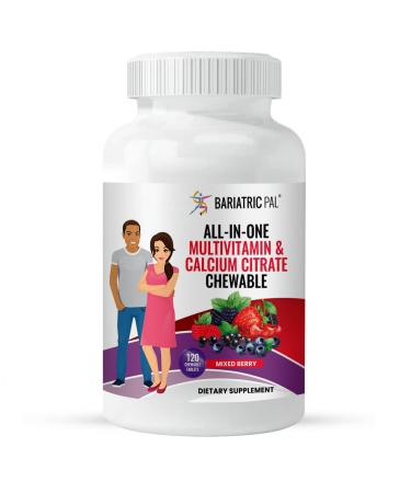 BariatricPal All-in-ONE Chewable Multivitamin with Calcium Citrate & Iron - Mixed Berry (30-Day Supply) 30.0 Servings (Pack of 1)