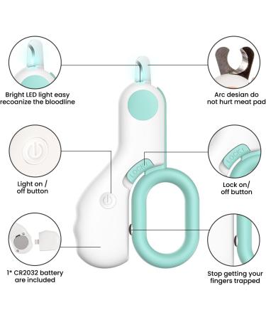 ANIROY LED Pet Nail Clippers Pet Dog and Cat Nail Clipper Nail Trimmer Trim Your Pets Nails Easy and Pain-Free (Pink+Blue) - Buy Online on GoSupps.com