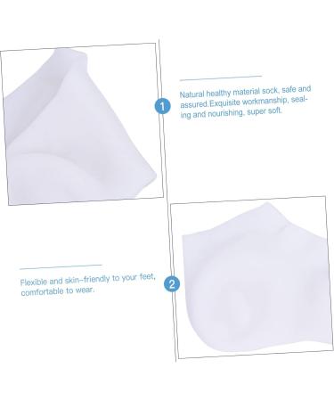 Healeved 1 Pair Protective Socks Heels Silicone Feet Treatment Sock Spa Gel Socks Moisture Socks for Women Overnight Womens Stockings Spa Socks Women's White Sebs Sole of Foot Heel Socks 19X12cm - Buy Online on GoSupps.com