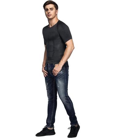Odoland Men's Slimming Shirt 3-Pack - Thermal Compression Base Layer for Slim Muscle - White/Grey/Black, Large - Buy Online on GoSupps.com