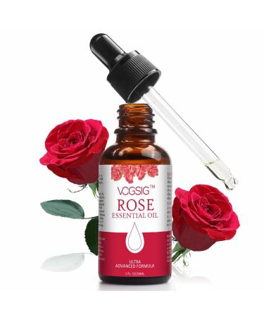 Rose Oil Essential Oil, Rose Oil Relieves Moisturizes Skin, Anti Aging Wrinkles, Reduce Hyper Pigmentation. Apply for Aromatherapy, Relaxation, Skin Therapy, Natural Rose Oil for Face 30ml