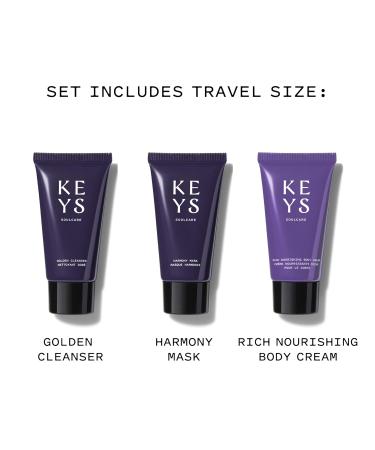 Keys Soulcare Set: Golden Cleanser Harmony Mask & Body Cream - Cleanse Moisturize & Soothe Skin | Cruelty-Free eCommerce - Buy Online on GoSupps.com