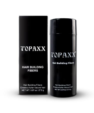 Topaxx Hair Building Fibers  Hair Powder for Women & Men  Thinning - Hair Thickener & Topper for Fine Hair  All-Natural Hair Building Fiber Fill  Balding Hair Areas 27 5 G - 0.97 Ounce (Black)