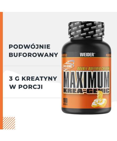 Weider Maximum KRea-genic Creatine Capsules - High Dose Double Buffered Creatine Monohydrate for Enhanced Workout Power & Muscle Growth - 200 Capsules - Buy Online on GoSupps.com