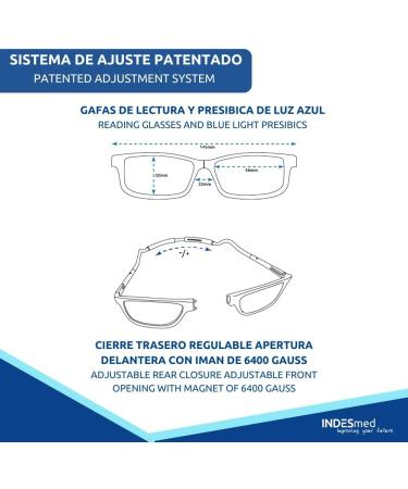 Indesmed Reading Glasses | Magnetic Click Customizable Ribbons Blue Light Filter | Elegant & Lightweight | 1.5 Diopters for Men & Women - Buy Online on GoSupps.com