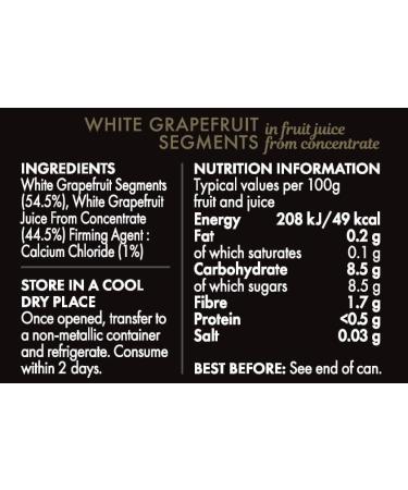 Epicure Tinned White Grapefruit Segments in Fruit Juice 410 g (12 Tins) - Buy Online on GoSupps.com