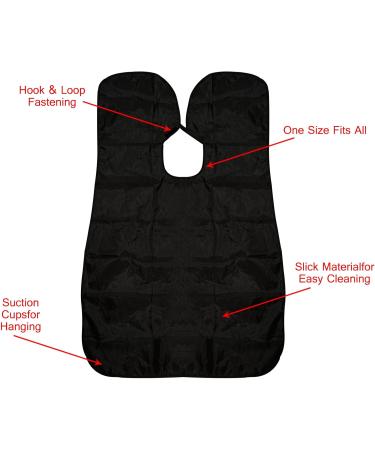 Beard Bib Apron - Ultimate Hair Catcher for Men | Perfect Grooming Gift for Boyfriend Husband Dad - Black - Buy Online on GoSupps.com