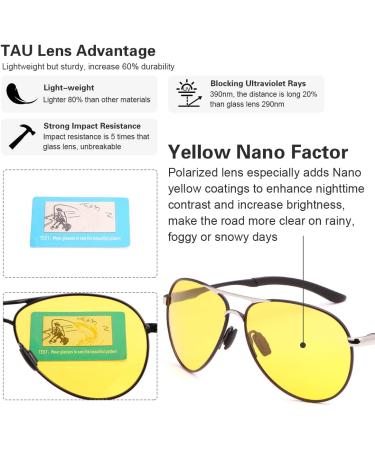 MIRYEA Polarized Night Driving Glasses for Men & Women | UV400 Protection Ultra Light Metal Sunglasses with Spring Hinge - International Shipping Available - Buy Online on GoSupps.com