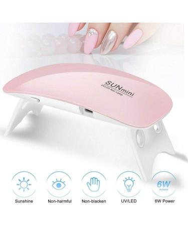 Mini UV/LED Nail Lamp - Pink Color | 6W Portable Nail Dryer for Gel Polish, Poly Gel, and Nail Art | 60s/120s Timer | USB Powered - Buy Online on GoSupps.com