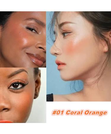 Mysense Orange Liquid Blush Makeup - Weightless Cream Blush for Cheeks, Dewy Finish, Natural-Looking Flush of Color - 01 Coral Orange - Buy Online on GoSupps.com