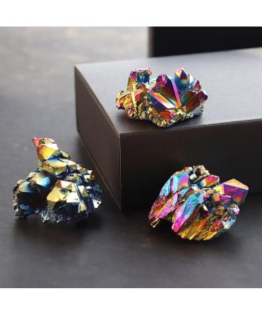 Natural Crystal Rough 1pc Natural Quartz Raw Clear Quartz Electroplated Rainbow Cluster Specimen Geography Teaching Stones Home Decor Beautiful (Color : Size : 70-100g) (Size : 50-70g) - Buy Online on GoSupps.com