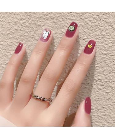 Fashion Cute Nail Tips Self-Adhesive Nail Stickers Mahjong Decals Manicure Accessories Nail Art Decorations(A) - Buy Online on GoSupps.com