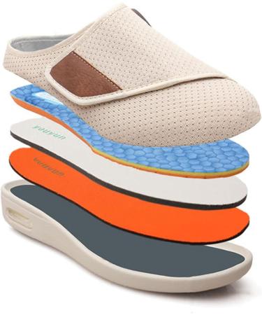 Orthopedic Diabetic Slippers for Women & Men - Extra Wide Indoor Shoes for Elderly Edema, Lightweight Cushioned Design - Blue, Size 8.5 - Buy Online on GoSupps.com