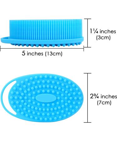 Linkidea Exfoliating Silicone Body Scrubber 4 Pack - Bath Brush for Shower Spa Massage - Skin Care Tool for Kids, Women, Men - Blue Pink - Buy Online on GoSupps.com