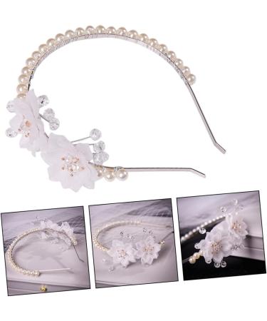 Didiseaon Pearl Flower Headband Wedding Hair Accessory Women Headband Flower Hair Ornament Flower Head Band Head Band for Bride Delicate Pearls Headband Bride Headband Wedding Decor - Buy Online on GoSupps.com