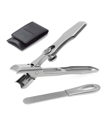 VOGARB Extra Wide Jaw Nail Clippers for Thick Nails - Heavy Duty Long Handle Cutter with File for Men Women Adults Seniors - Silver - Buy Online on GoSupps.com