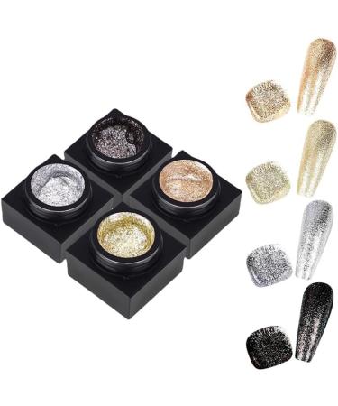 Reflective Gel Nail Polish UV Gel Shiny Platinum Nail Art Lasting Shiny 5ml Platinum Glitter Nail Polish Varnish Manicure Gel - (Color: Champagne) - Buy Online on GoSupps.com