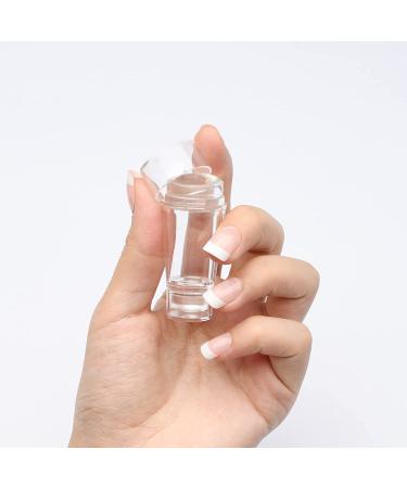 Double-Sided Clear Silicone Nail Art Stamper with Scraper - Salon/DIY Nail Decor Essential - Buy Online on GoSupps.com