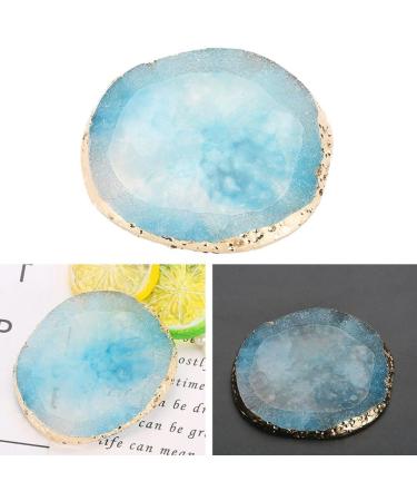 TMISHION Nail Art Palette Polish Mix Palette Nail Polish Mixing Paint Drawing Color Dish Nail Brush Holder Gold Edge Stone Paint Drawing Color Dish Manicure Tool - Buy Online on GoSupps.com