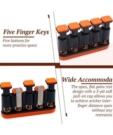 DILIMI Finger Strengthener - Hand Grip Trainer for Musicians, Athletes & Physical Therapy - Orange - Buy Online on GoSupps.com